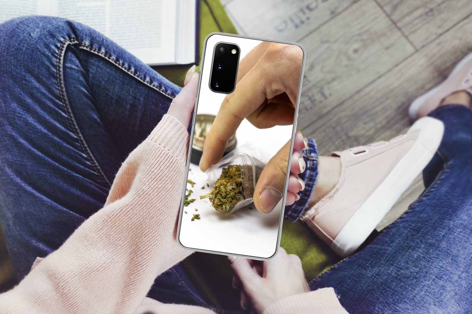 Funda para Samsung Galaxy S20 - Marihuana en una Bolsa de plástico con Molinillo - Funda de Silicona/Funda Blanda para teléfono móvil