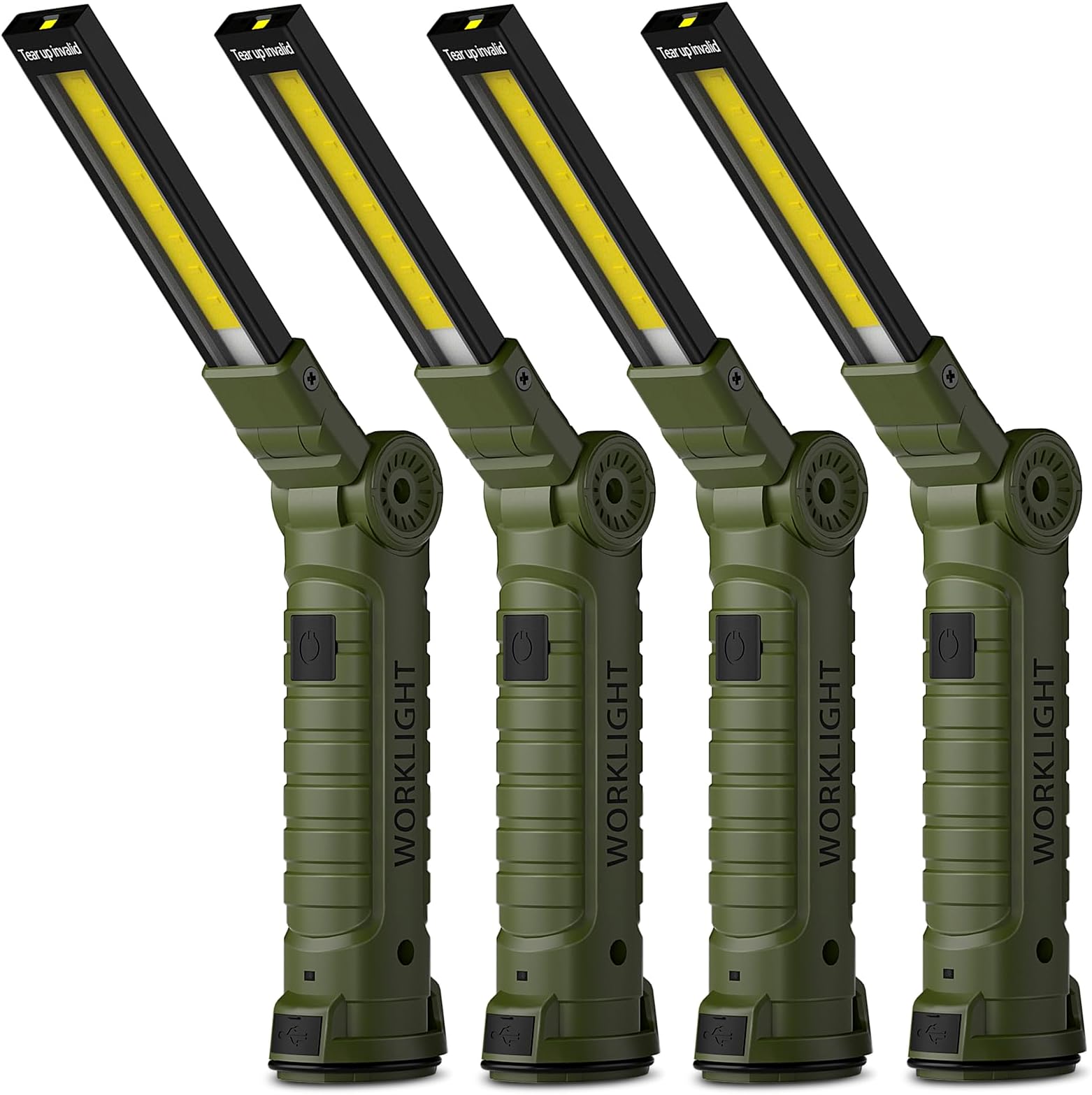 Lampes de Baladeuse a LED Lampe Torche Poche de 3W COB LED Portable Magnetique Piles AAA pas Incluses, Lampe Pliable avec Base Magnétique et Crochet Lot de 3 de Enuotek
