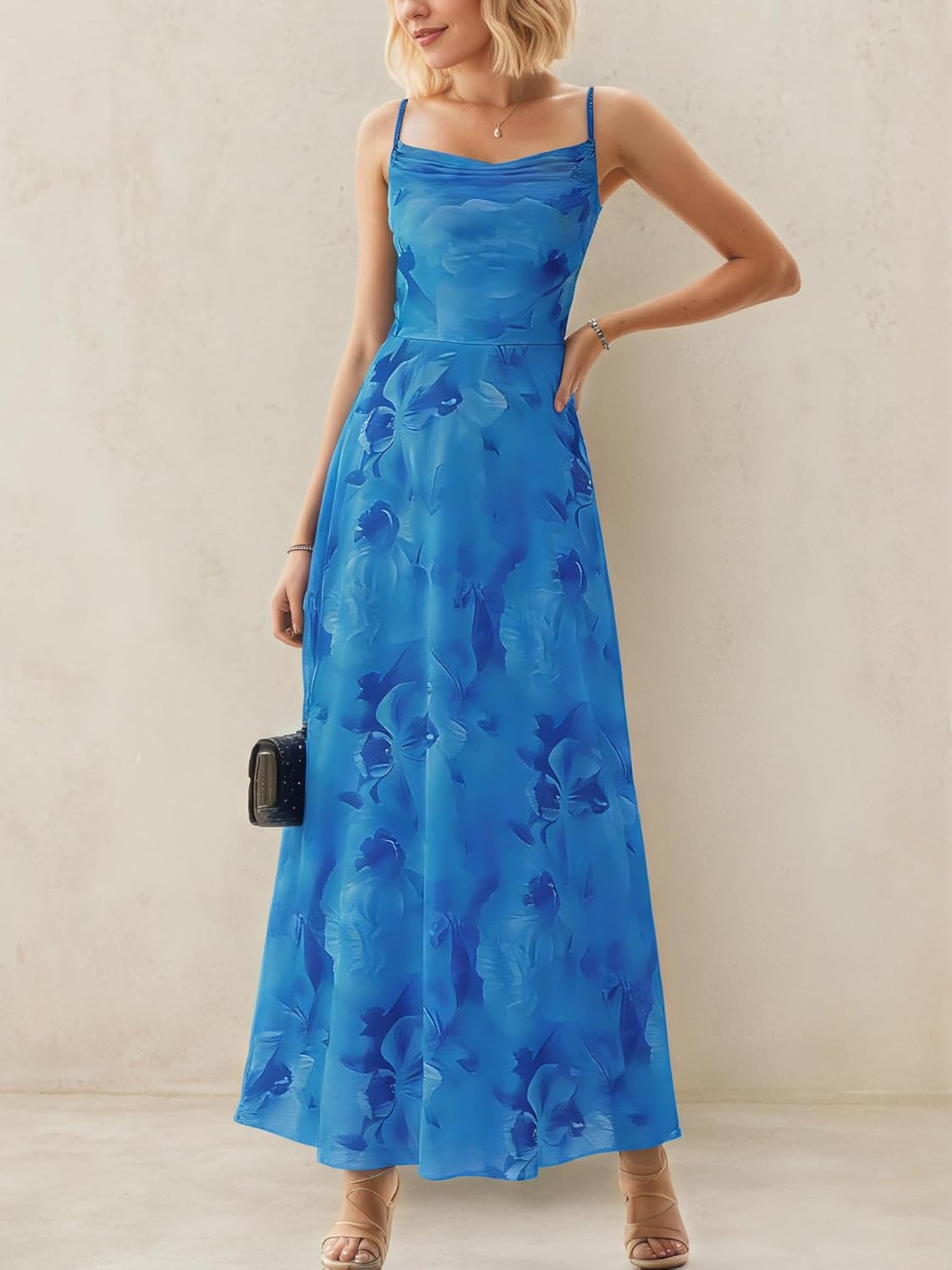 Women Summer Floral Maxi Dresses Elegant Spaghetti Strap Dress Printed Party Dress Beach Long Dresses - Image 6