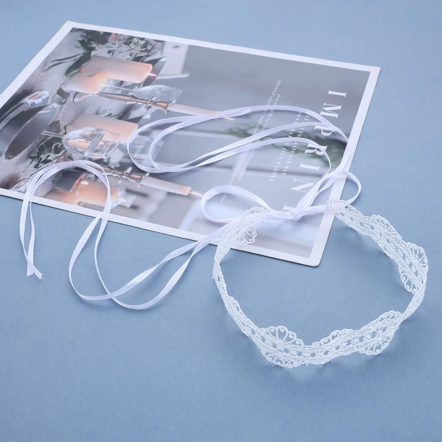 Gothic Wide Lace Choker Necklace Black Lace Collar Necklace Short Hollow Flower Tattoo Necklaces Long Wrap Chain Necklaces Jewelry for Women - Image 7