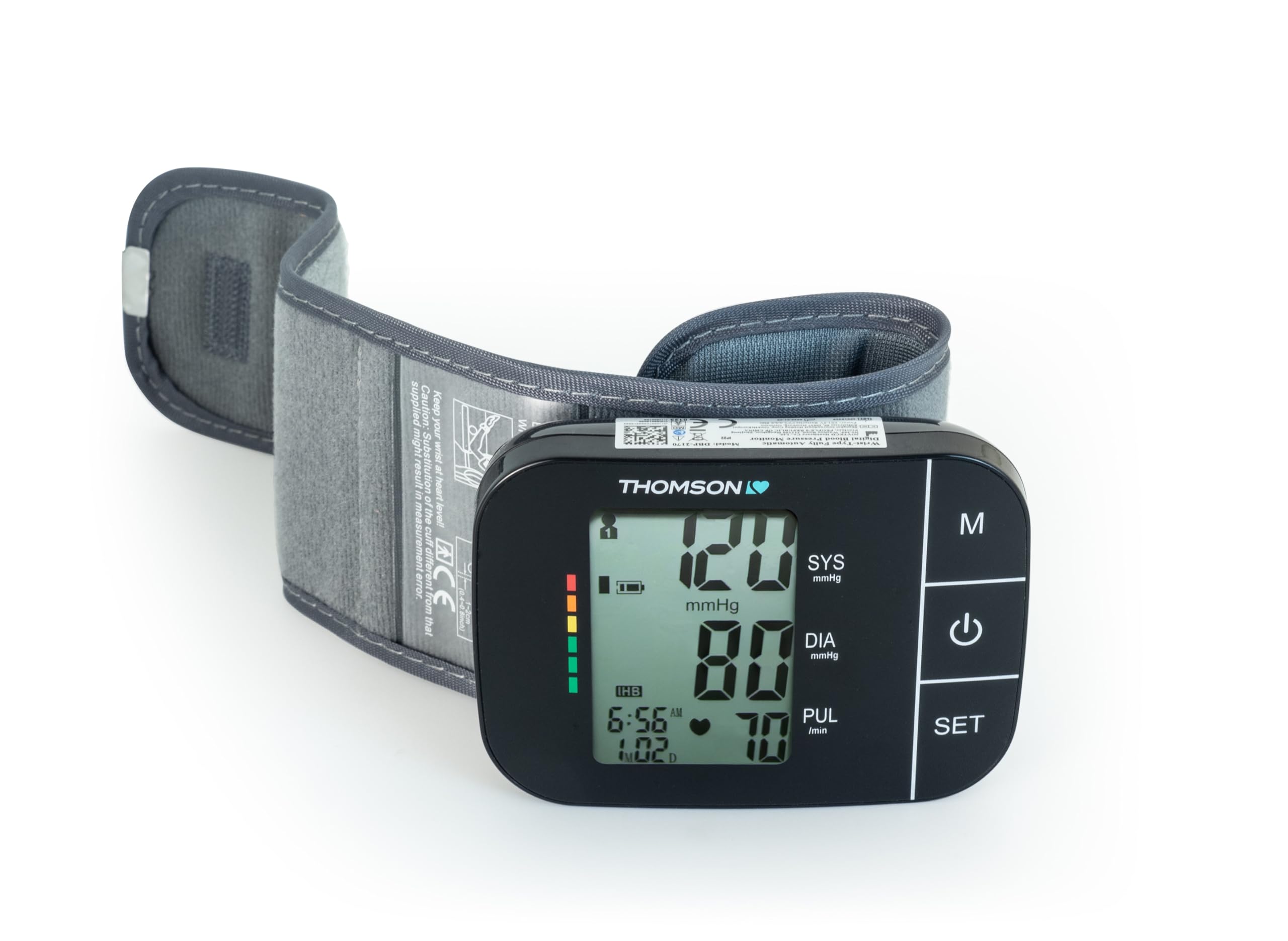 THOMSON Tensiomètre Poignet Cardio W7 - Léger et Compact - Stockage Automatique (120 Mesures) - Conforme Règlement MDR (UE 2017/745) Dispositifs Médicaux
