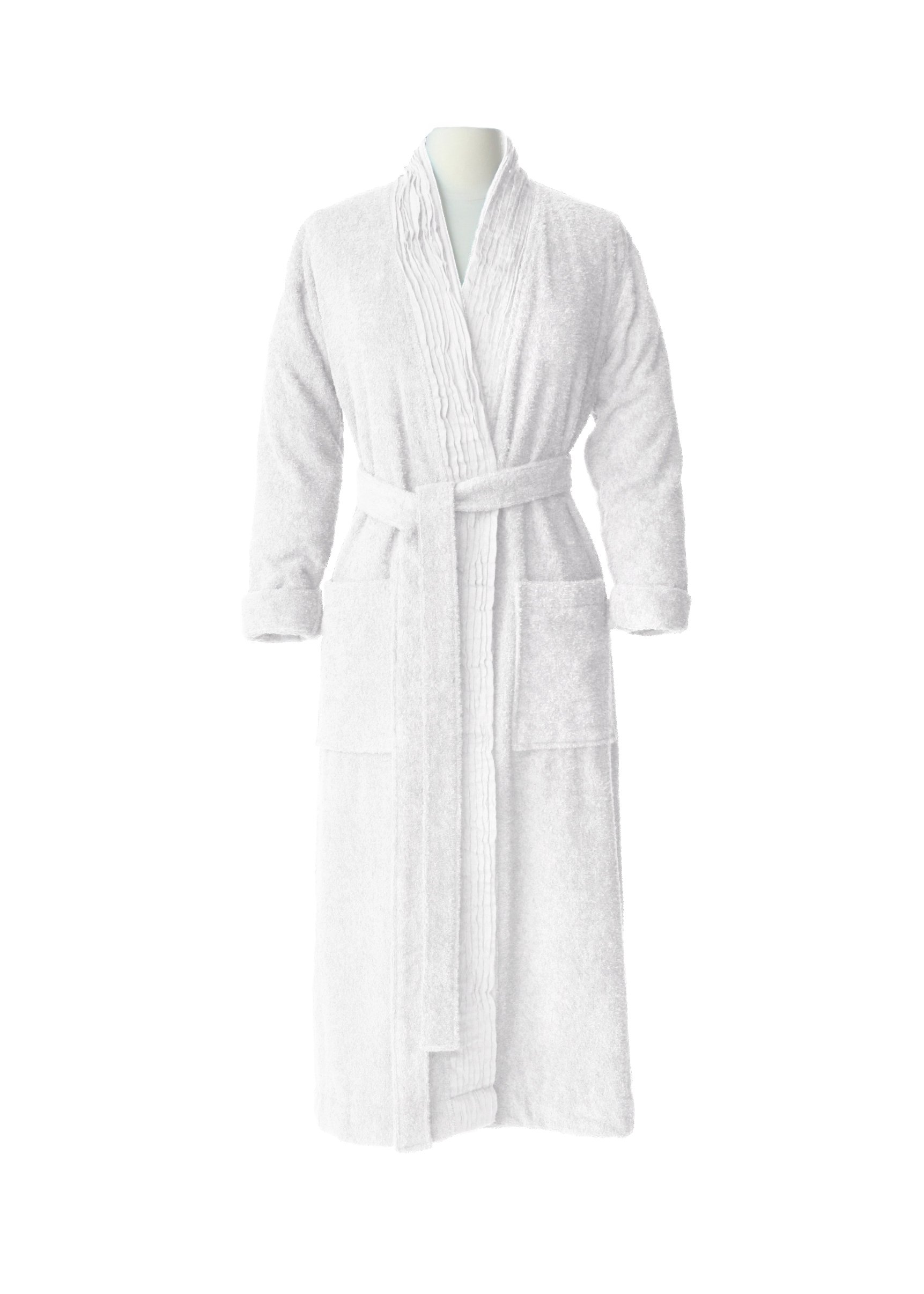 Nine SpacePleated Cotton Robe, White, Large/X-Large