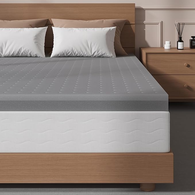 Sleepmax Extra Firm Mattress Topper Full Size 2 Inch - Firm Memory Foam Mattress Topper for Pain Relief - Ventilated High Density Bed Topper - Extra Lumbar Support, No Odor, CertiPUR-US Certified
