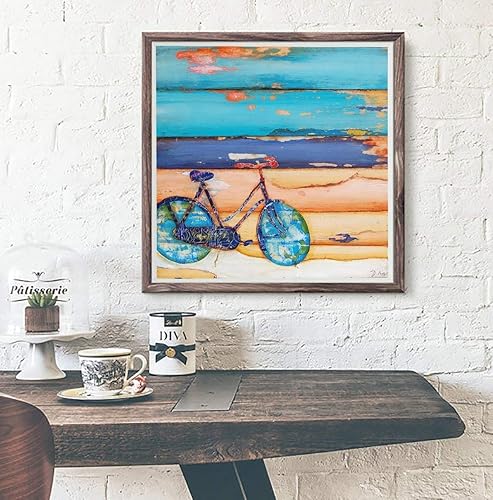 Miniatura 2 de Proper Use of the Kickstand- Danny Phillips Art Print, Unframed, Blue Bicycle Artwork, Biking Art, Cycling Art, Retro Vintage Mixed Media Collage