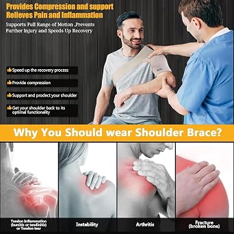 SPOTBRACE Shoulder Brace Torn Rotator Cuff Shoulder Compression Sleeve XS/S