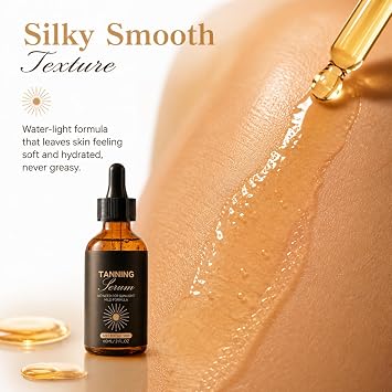 Tanner Tanning Oil for Body,Bronzing Tan Enhancer Drops for Face & Body,Nourishing Sun Tanning Oil,Face Tanning Drops,Self Tanner for Natural Sun-Kissed Glow,Enhances Skin Tone