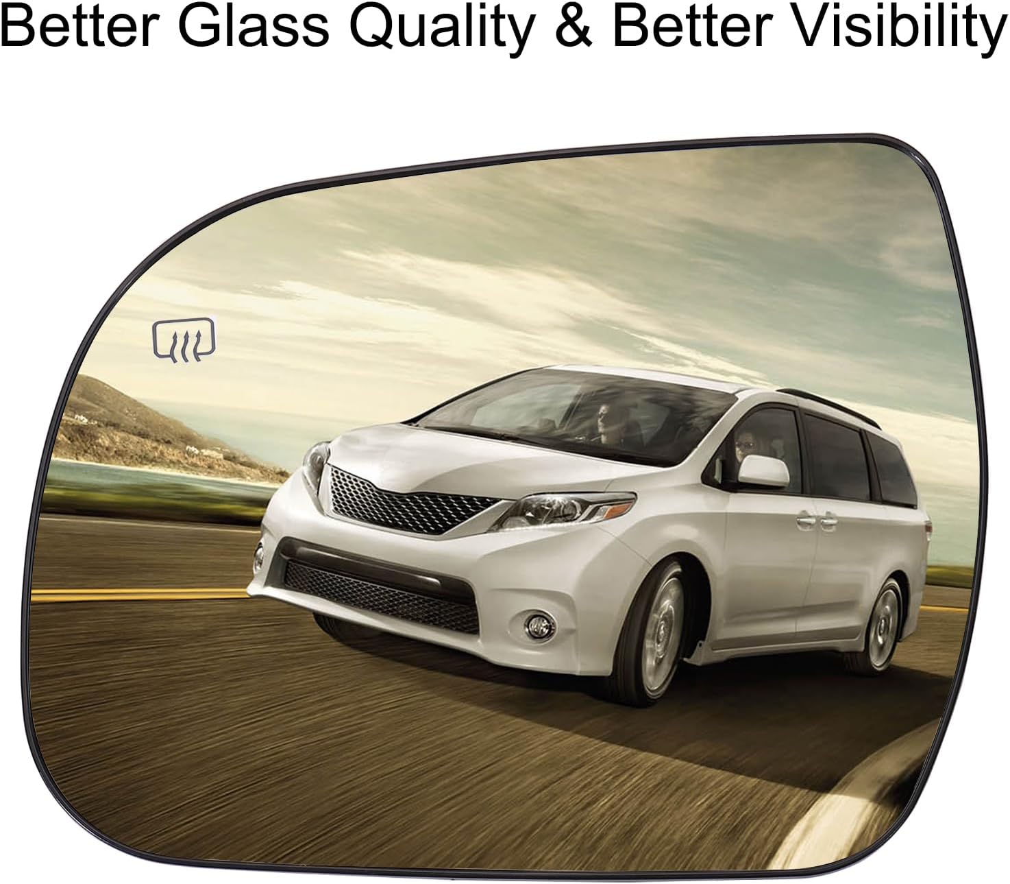 Driver Side Mirror Replacement for Toyota Sienna (US Version) 2010-2020 Left Side Mirror Glass Replacement