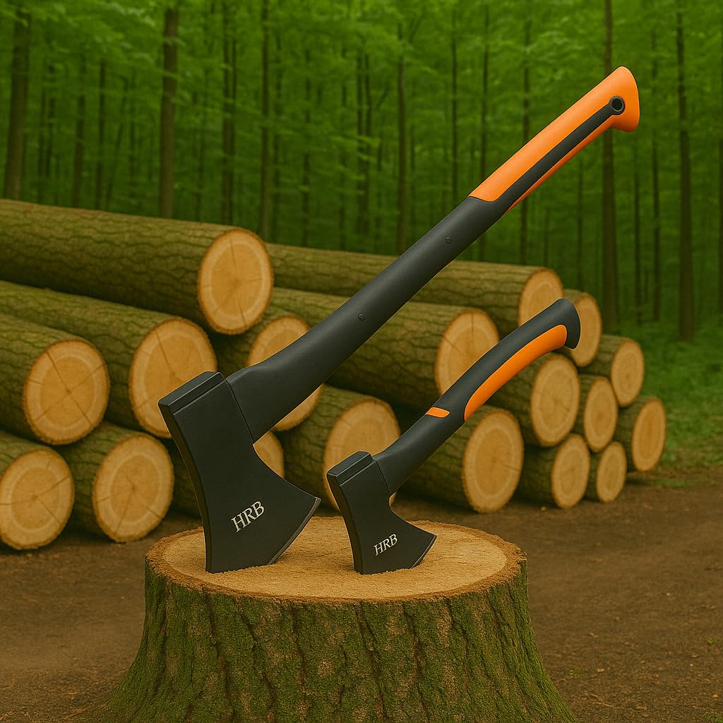 HRB Axt-Set 2 teilig: Beil 600g Plus 1250g Spaltaxt, ideal für die Holzspaltung