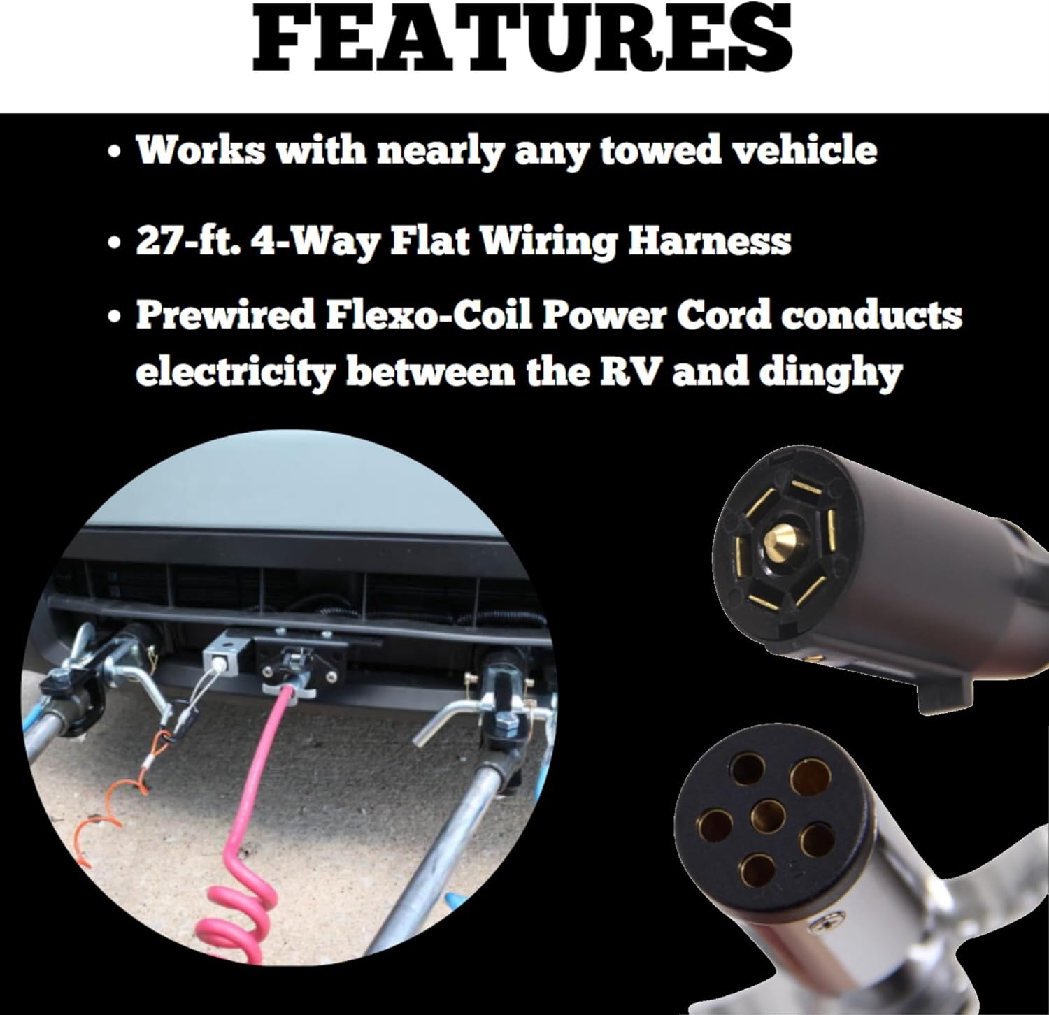 Roadmaster 15267 All in One Towed Vehicle Wiring Kit with 7-to-6 Wire Power Cord | Excludes Vehicles with Variable Voltage | Crafted from Fine Materials | Easy Installation