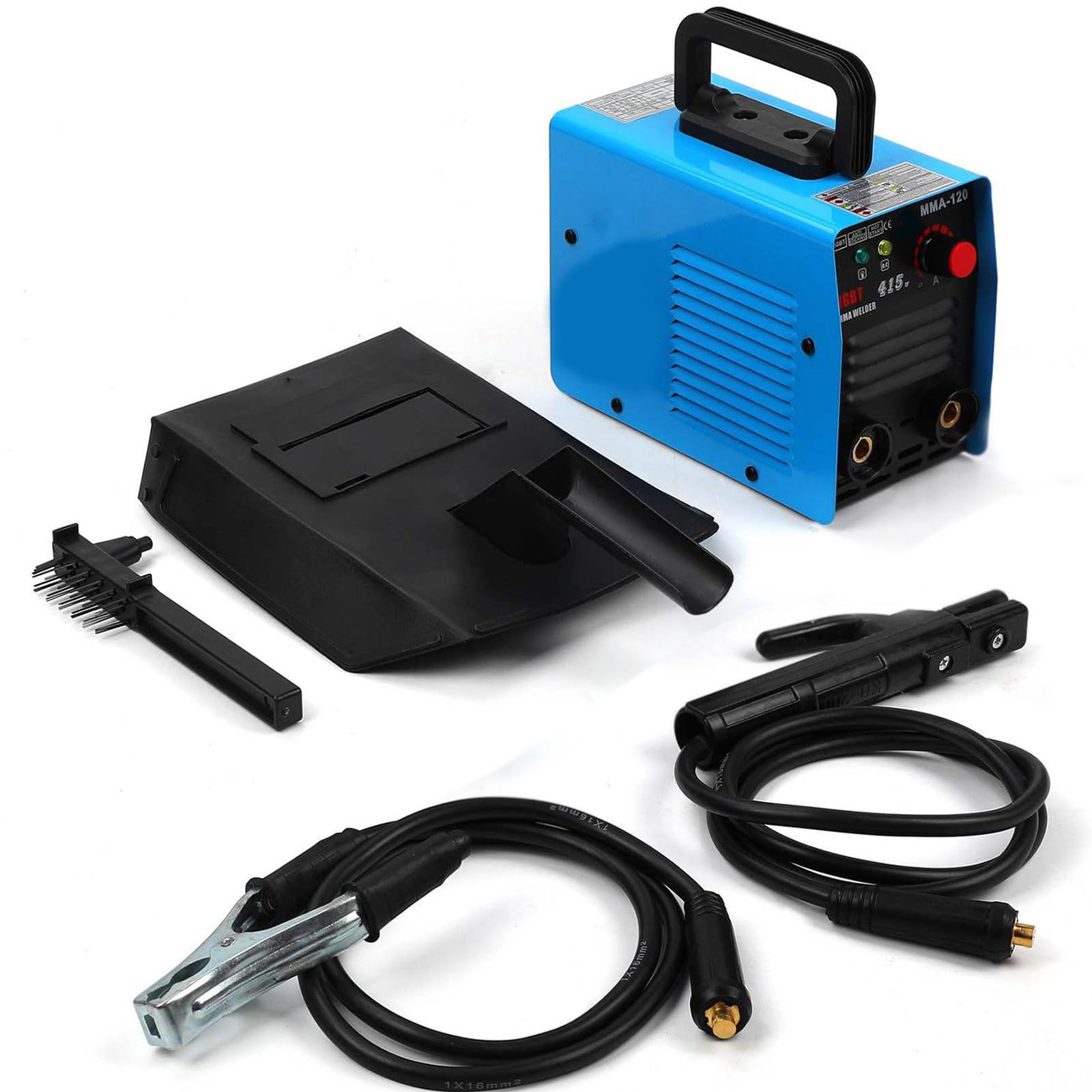 Saldatrice Portatile Saldatrice a Filo Continuo No Gas 105A Inverter MMA con Display Digitale per Recinzioni Metalliche e Auto Hobby Kit Saldatura Stagno 220VBlue