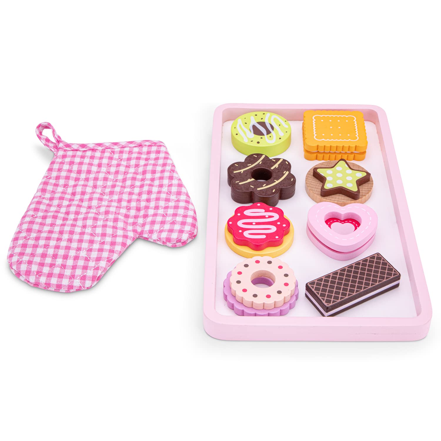 Woet® Wooden Toy Sweet Treats Set for Kids - With Oven Glove and Pastries - Pretend Play Bakery Toy - Role Play Kitchen Toy - Age 3 Years+