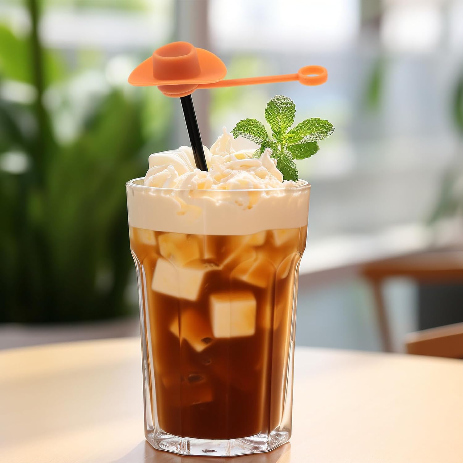 Silicone Straw Caps Cowboy Hat Design 4pcs Reusable Straw Tips End Covers Dustproof for Tumblers and Cups