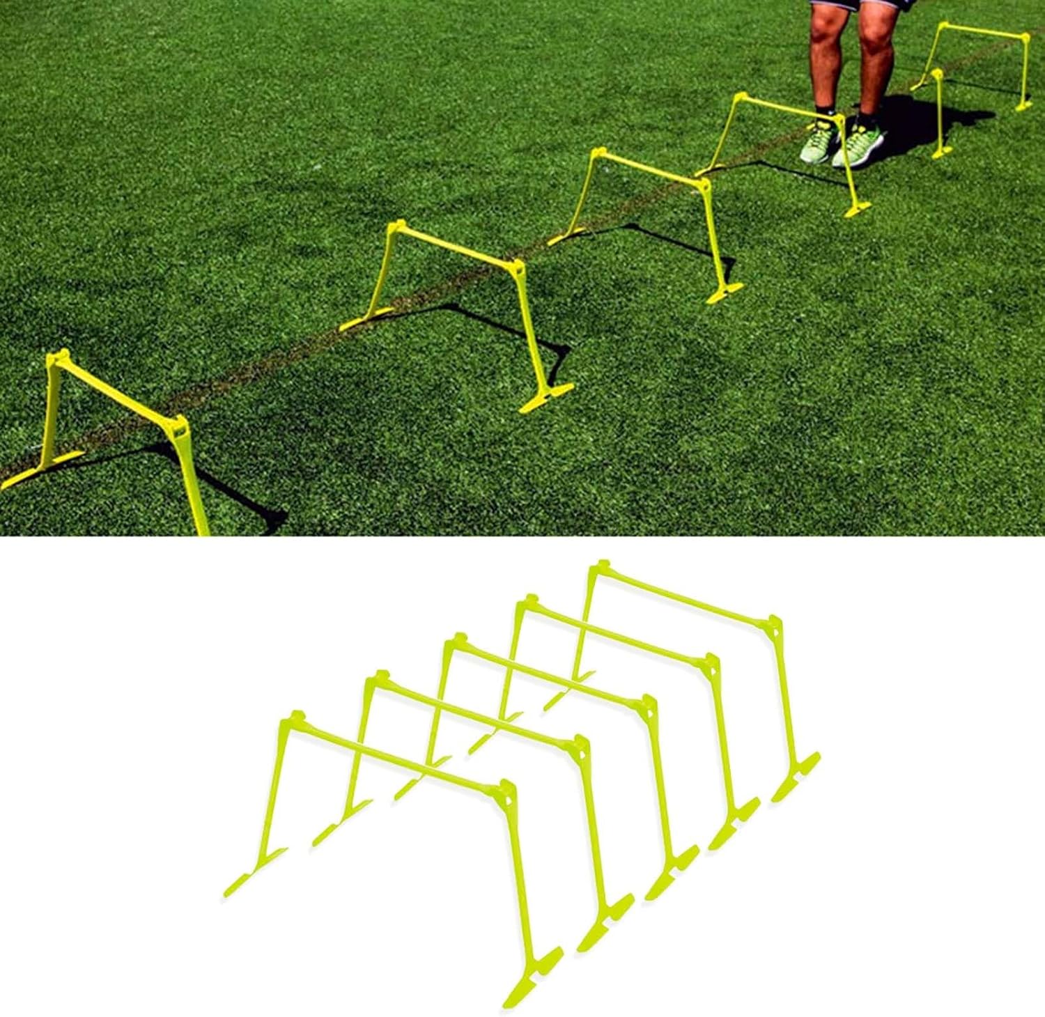 Mini Hurdles Adjustable Height - 5 Pcs/10PCS Small Agility Hurdles with Handle, Soft Portable Track & Field Hurdles, Obstacle for Soccer Training(5pcs)