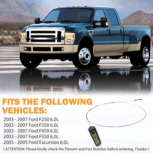 Miniatura 7 de 3C3Z6750AA Ford 6.0 Powerstroke - Varilla de aceite para Ford F250, F350, F450, F550, F550, Super Duty Excursion 6.0, motor diésel, herramienta
