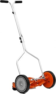 American Lawn Mower Company 1204-14 14-Inch 4-Blade Push Reel Lawn Mower - Eco-Friendly Manual Red Mower