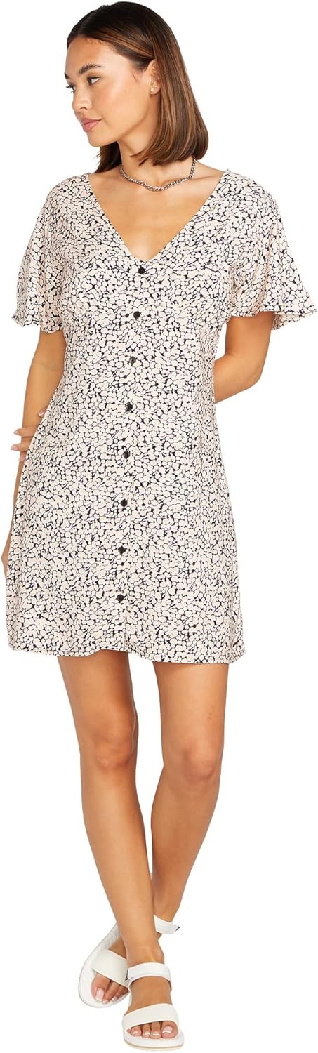 Volcom Women's Poppin Stone Button Front Dress