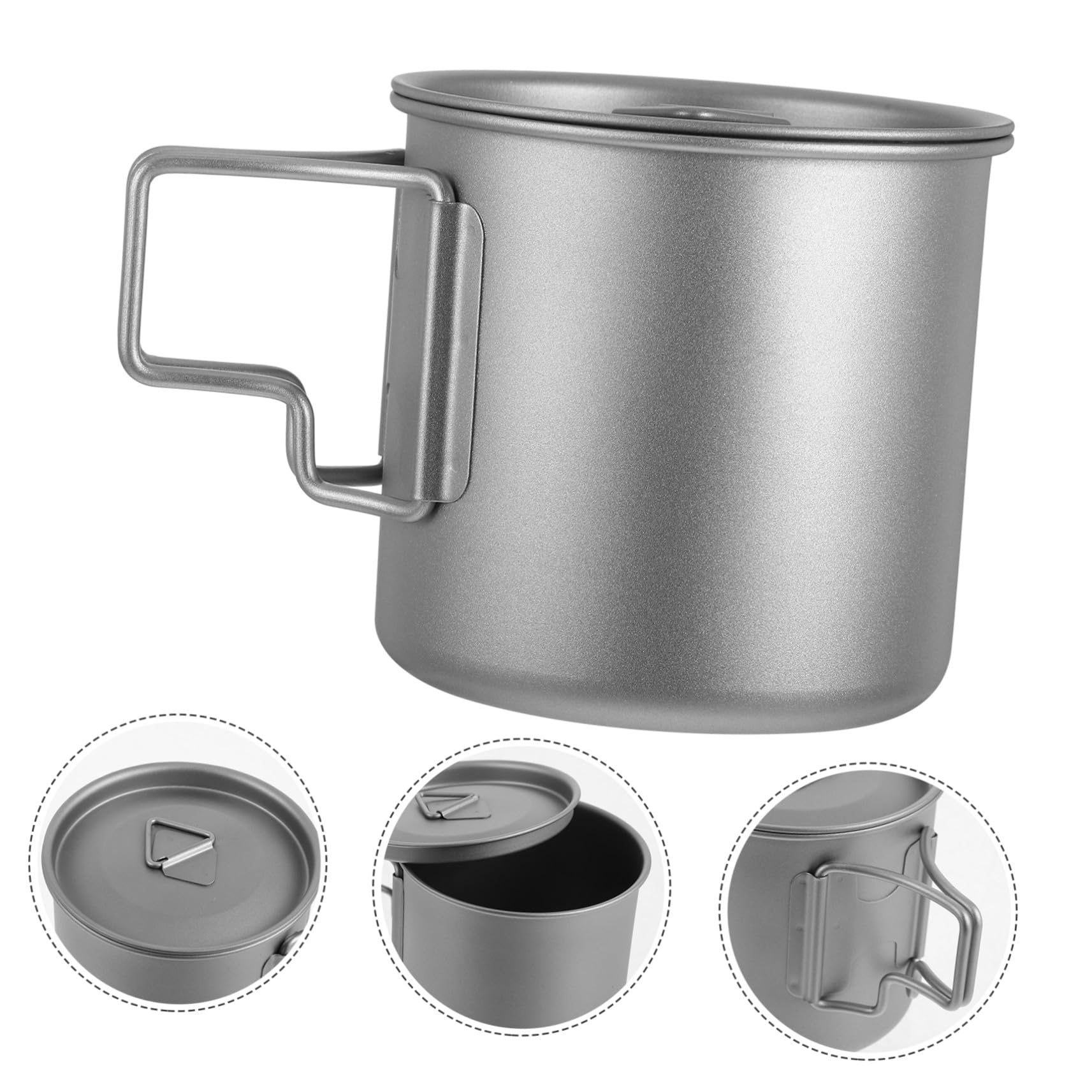 SHINEOFI Titanium Outdoor Becher Faltbar Leichter Camping Kaffeebecher mit Deckel und Tragetasche Ultraleichtes Trinkgeschirr für Rucksackreisen Wandern Picknick Robust und Schnell
