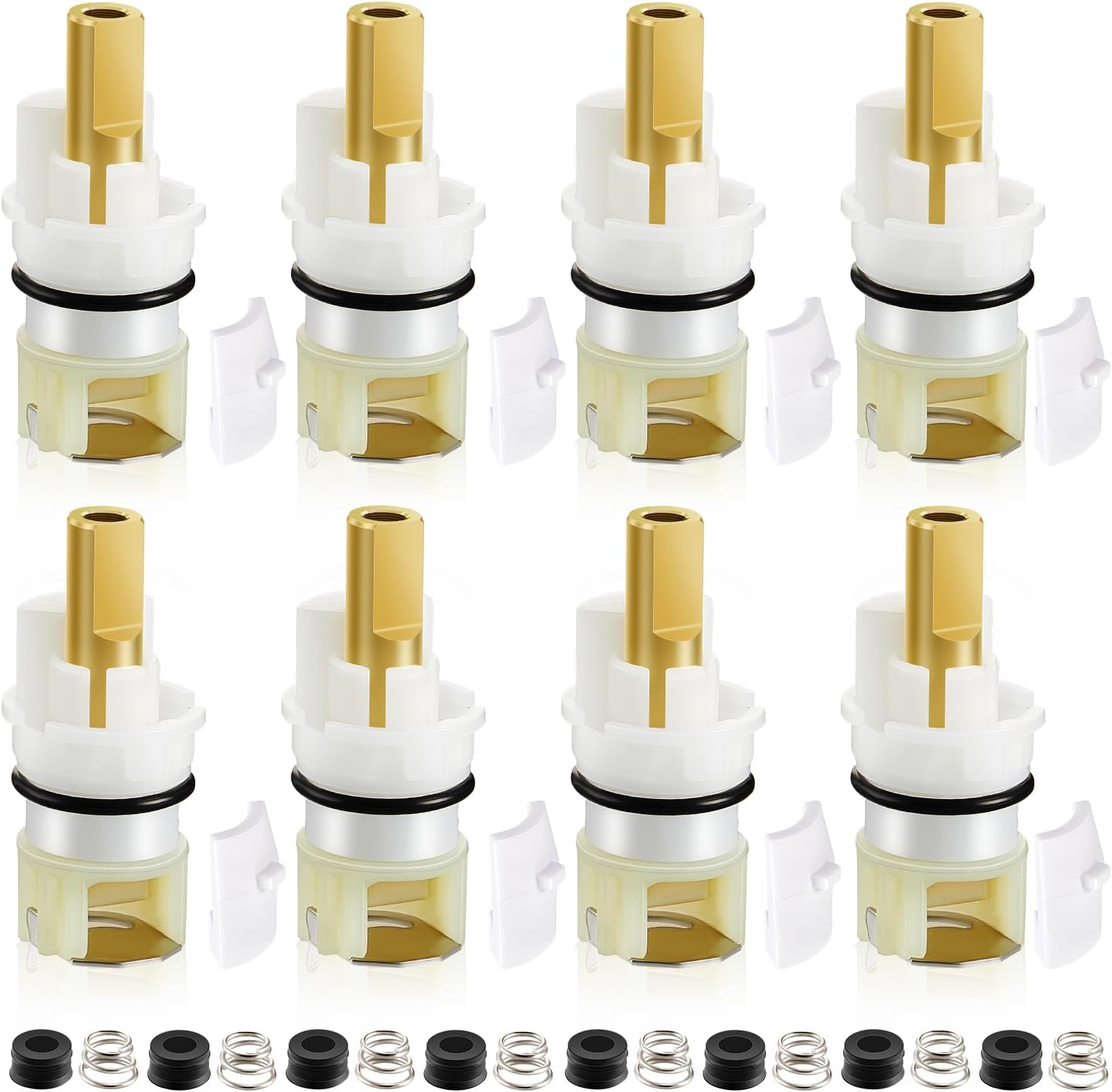Honoson 8 Pieces Rp25513 Faucet Stem Assembly Replacement Repair Kit for Two Handle Faucet Cartridge Replacement Parts with Rp4993 Rubber Seat and Spring