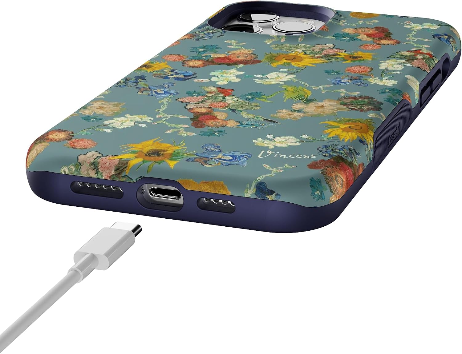 Casely iPhone 12 Pro Max Case | Van Gogh | Vincent's Flowers | Bold Protective Design | Compatible with MagSafe