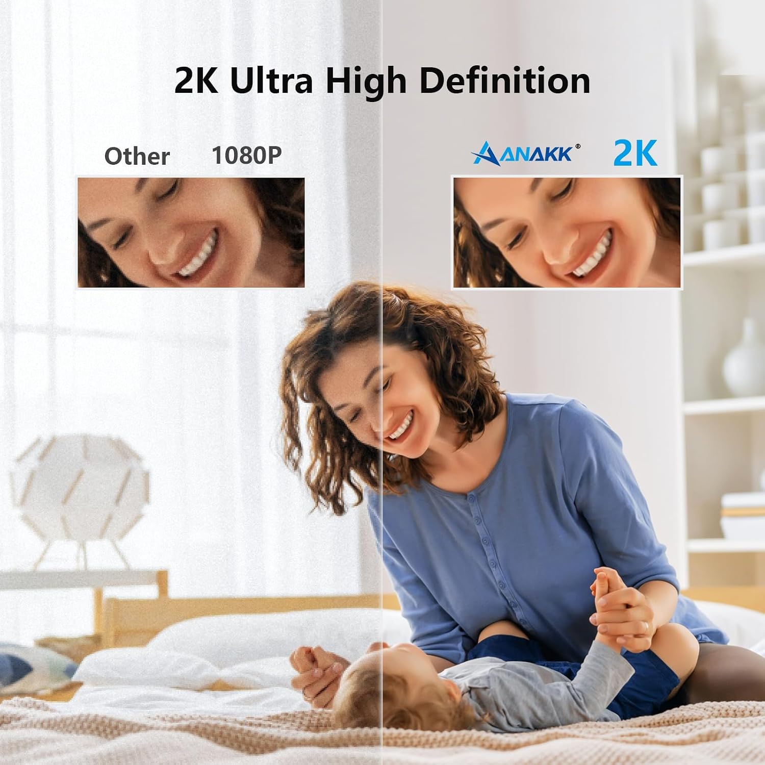 3MP 2K WiFi Indoor/Outdoor Security Camera with SD Card, Night Vision, Motion Detection, 24/7 Recording & 2-Way Audio - Ideal for Baby, Home, Pet Surveillance