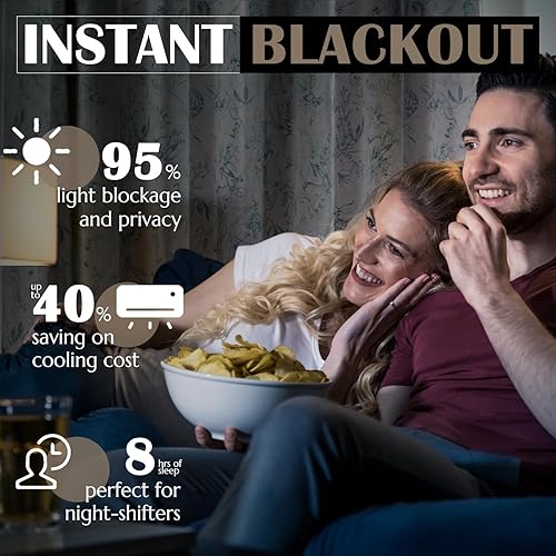 Miniatura 3 de jinchan Cortinas opacas florales azules para dormitorio de 63 pulgadas de largo, cortinas opacas con estampado de flores azules, con aislamiento