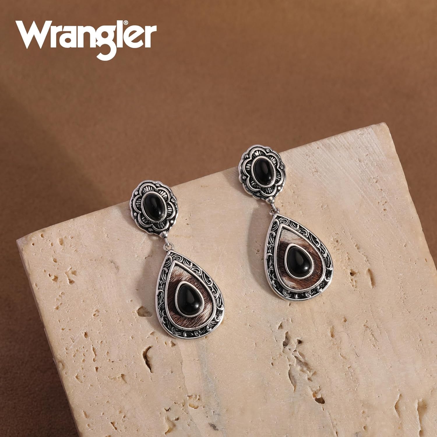 Wrangler Western TearDrop Dangle Earrings for Women Country Statement Genuine Horsehair Turquoise Vintage Cowgirl Cowboy Jewelry - Image 4