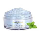 BodyAccel Teeth Whitening Powder Upgraded– Probiotic Pearl Whitening Tooth Powder, Fluoride-Free Toothpaste for Coffee & Tea Stain Removal, 360° Clean Teeth, Fresh Breath