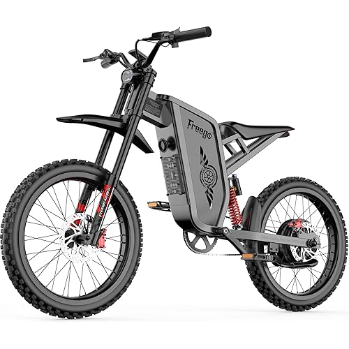 Freego X2Pro Electric Motorcycle for Adults Teens,Electric Dirt Bike Teens 6000W(Peak) Motor 1800Wh Battery,Max 50Mph Off Road Electric Bicycle,Full Suspension UL 2849 Certified