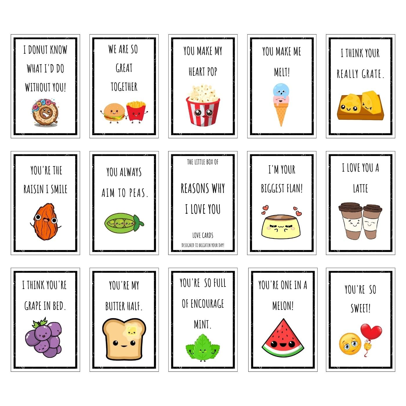 The Little Box of Reasons Why I Love You, Love Cards, Set of 15, 4x6 inches