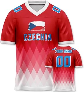 National Soccer Team Custom Jersey, Performance Moisture-Wicking Polyester, Personalized Name and Numbe Short Sleeve, Unisex