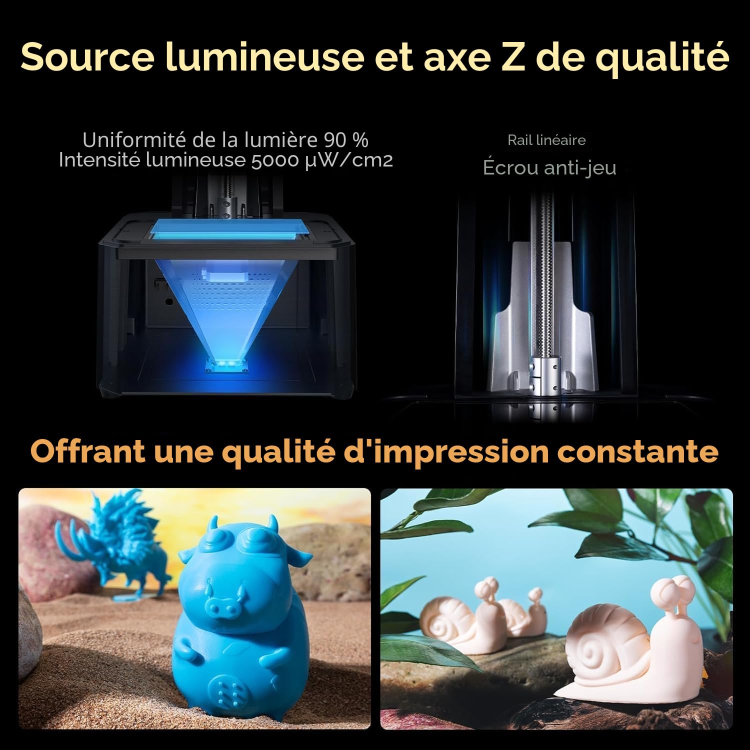 Creality Halot R6 Imprimante 3D en Résine, Écran LCD Monochrome 2K, Source de Lumière Améliorée avec Impression de Haute Précision, Imprimantes 3D en Résine à Flux de Travail Simple pour Débutants