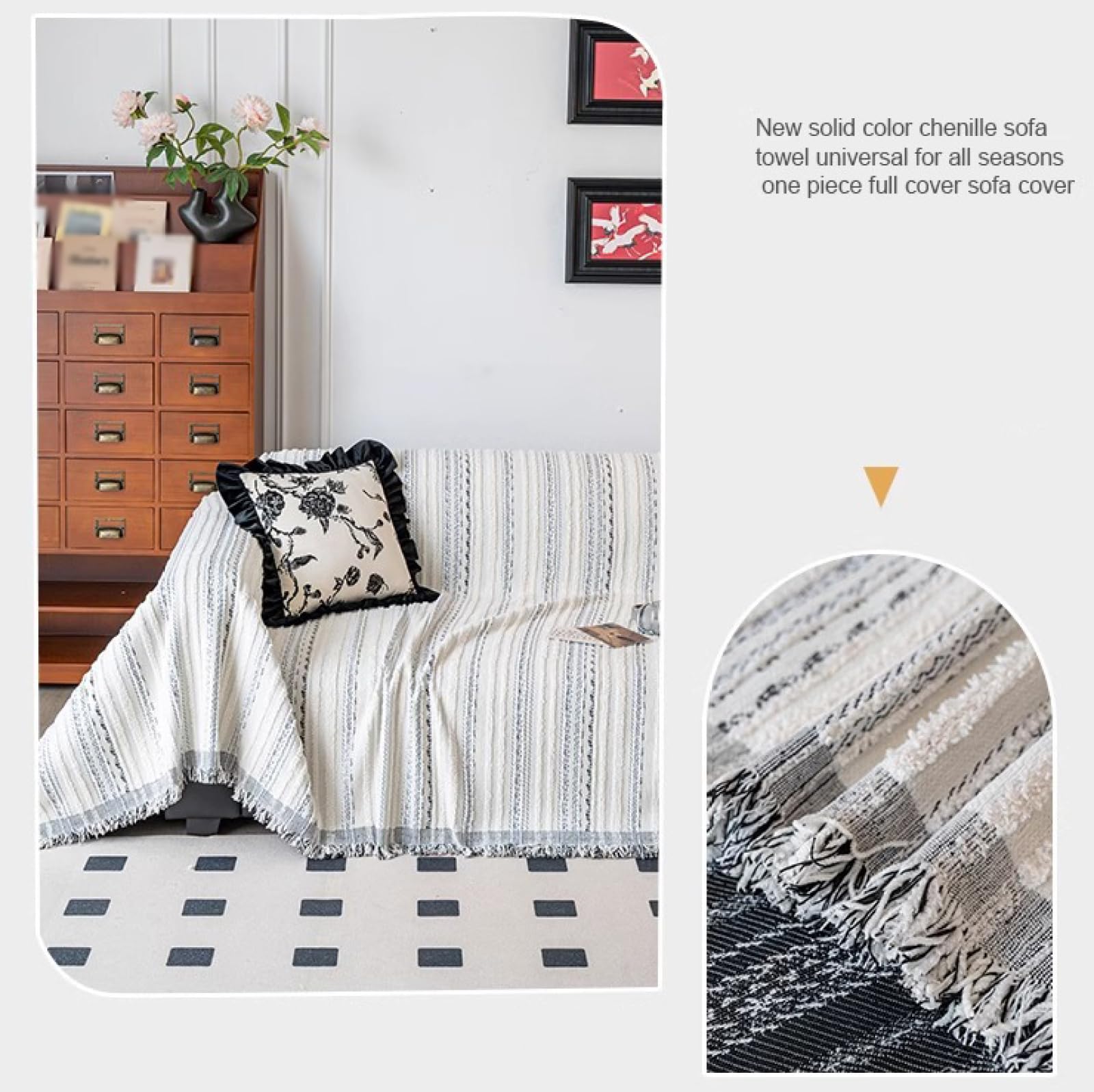 Pokrowiec na sofę Chenille na 2 3 4 siedzenia, rzuty na kanapę bardzo dużą, nadającą się do prania sofę Slipcover, pokrowiec na sofę narożną, oddychanie, całoroczny, brązowy, 180 x 180 cm