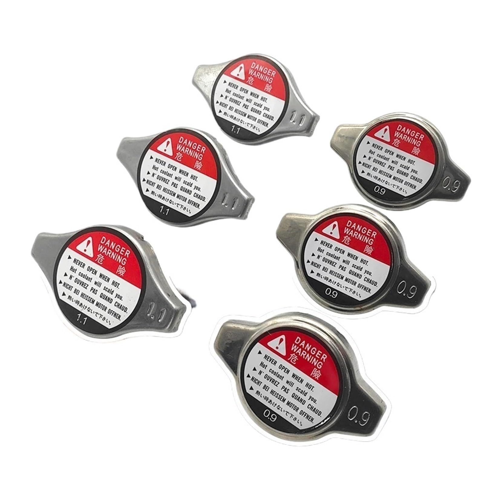 termostato Meccanico Kit termostato 1/5 Pezzi 0,9/1,1 ricambi Auto Universale Auto Raffreddamento radiatore Tappi Anti-scottatura Copertura radiatore Serbatoio Acqua(0.9 Bar)