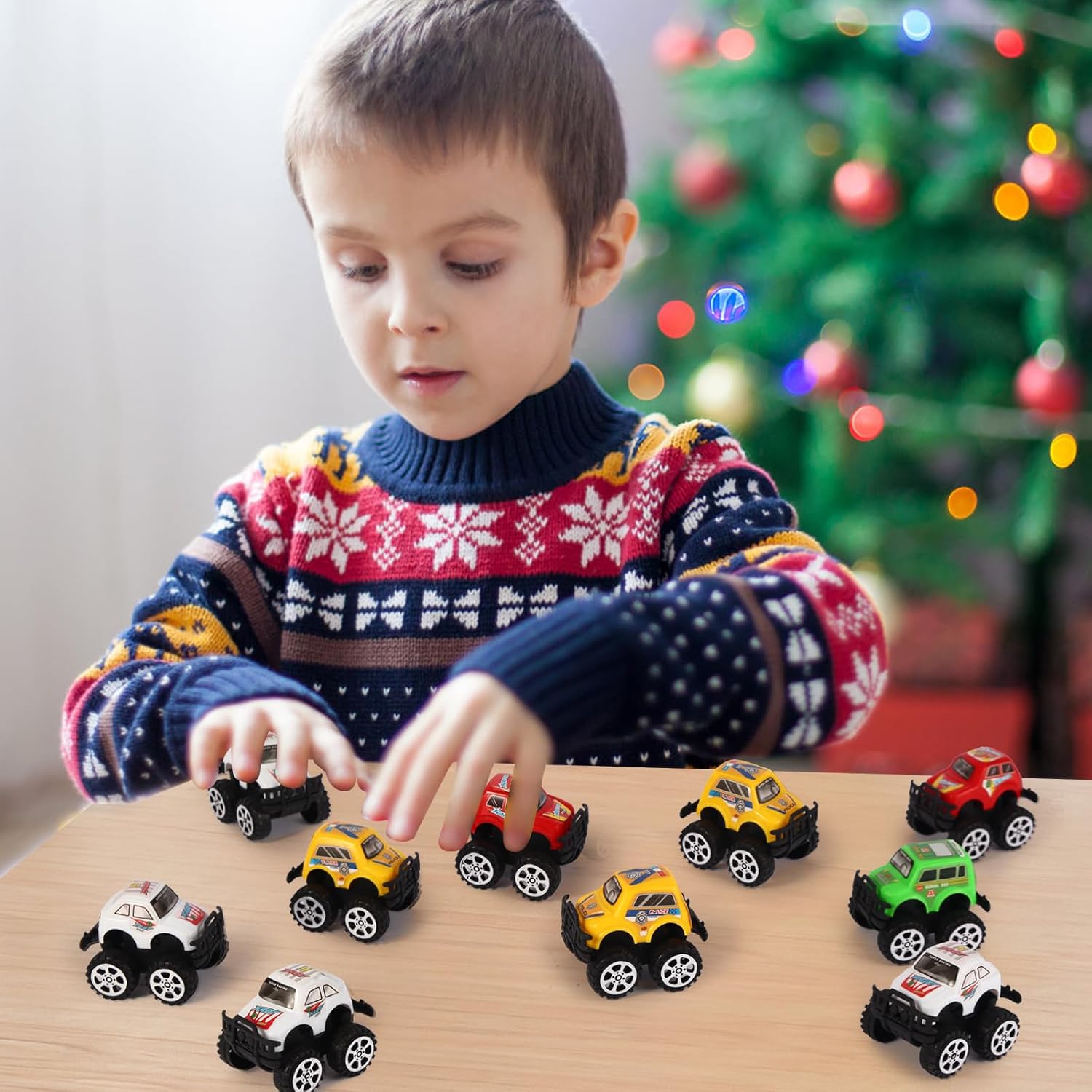 Manmel 12 Pack Pull Back Cars for Kids, Bulk Mini Racing Vehicles Monster Truck Toys Party Favors for Toddlers, Pinata Fillers, Goodie Bag Stuffers, Classroom Prizes for Boys Girls