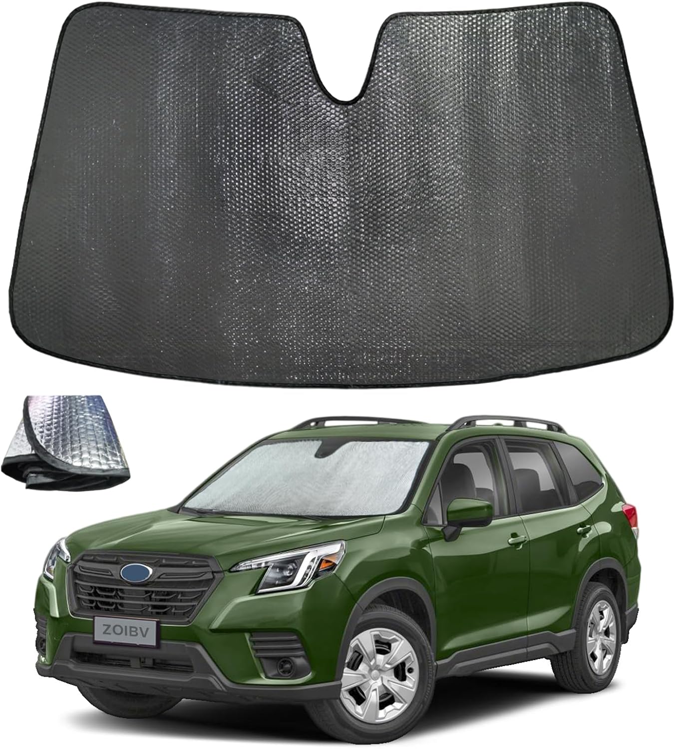 Windshield Sun Shade for Subaru Forester 2019-2024 - 5-Layer Bubble Foldable Front Window Shade Sun Visor Accessories - Blocks Heat & UV Rays??