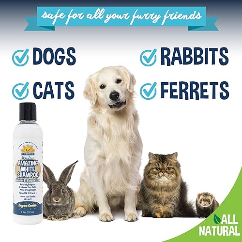 Vista 5 de Bodhi Dog Amazing White Shampoo para perros, ilumina los abrigos blancos y ligeros, a base de plantas, fabricado con ingredientes naturales, seguro