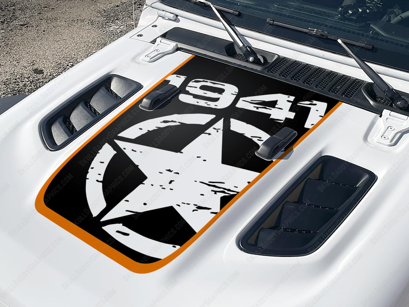 Amazon.com - 1941 Distressed Military Star Hood Decal to fit