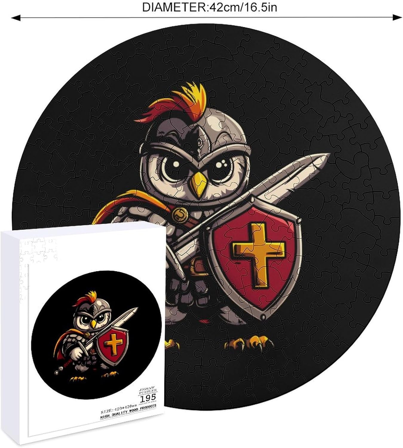 Owl Knightes Wooden Puzzles Irregular Animal Shaped Jigsaw Puzzle Fun Family Game 195 PCS