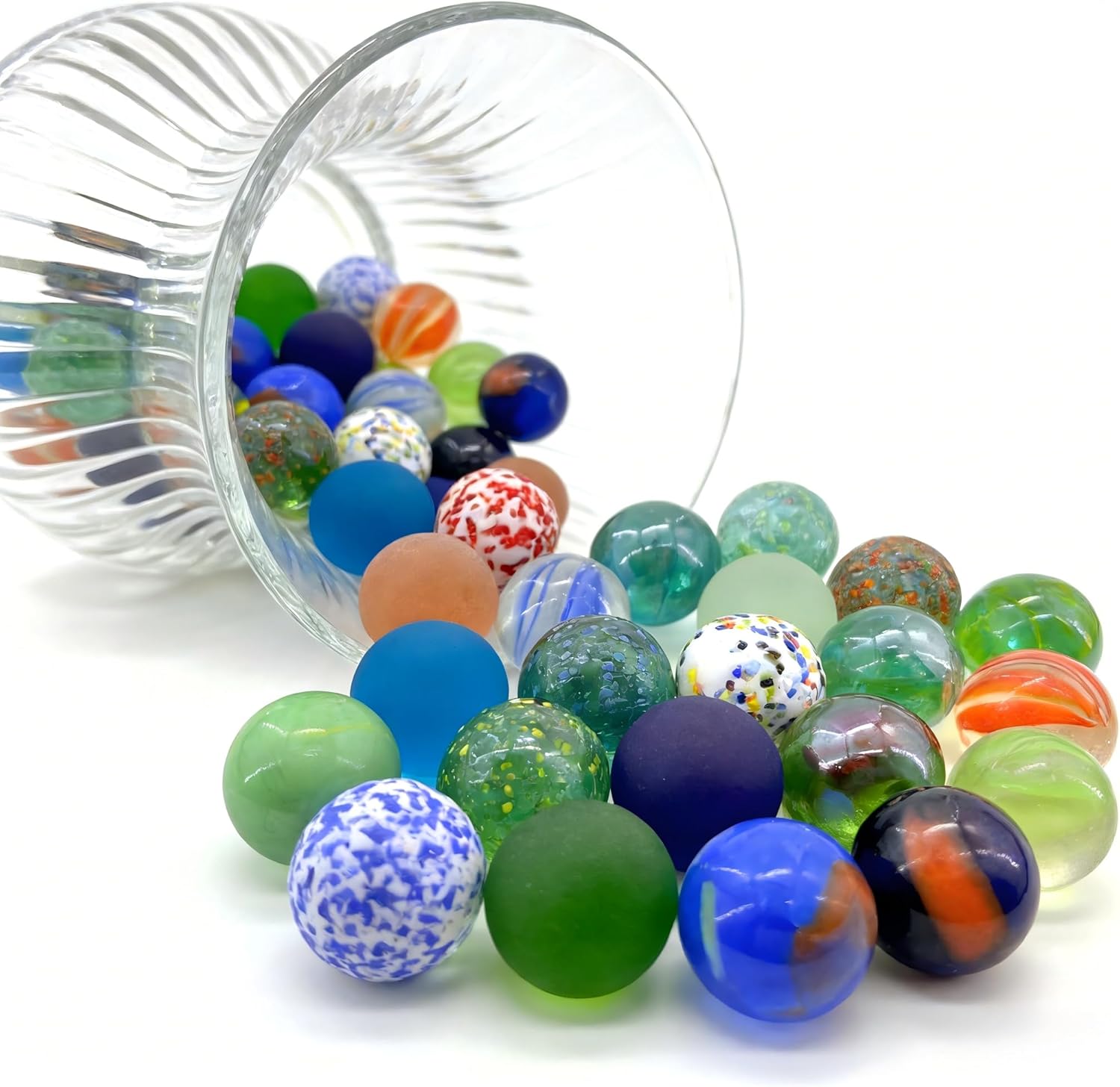 30 Pcs Glass Marbles Bulk, Colorful Assorted 1 Inch Cats Eye Marbles for Marble Bounce Game, Vase Fillter, Party Favor, Fish Tank Decoration