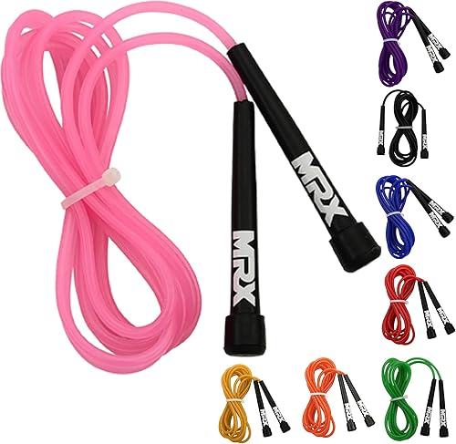 Miniatura 11 de MRX - Cuerda de saltar de PVC de 9 pulgadas para entrenamiento cardiovascular, versátil para niños y adultos, gran cuerda de saltar para ejercicio