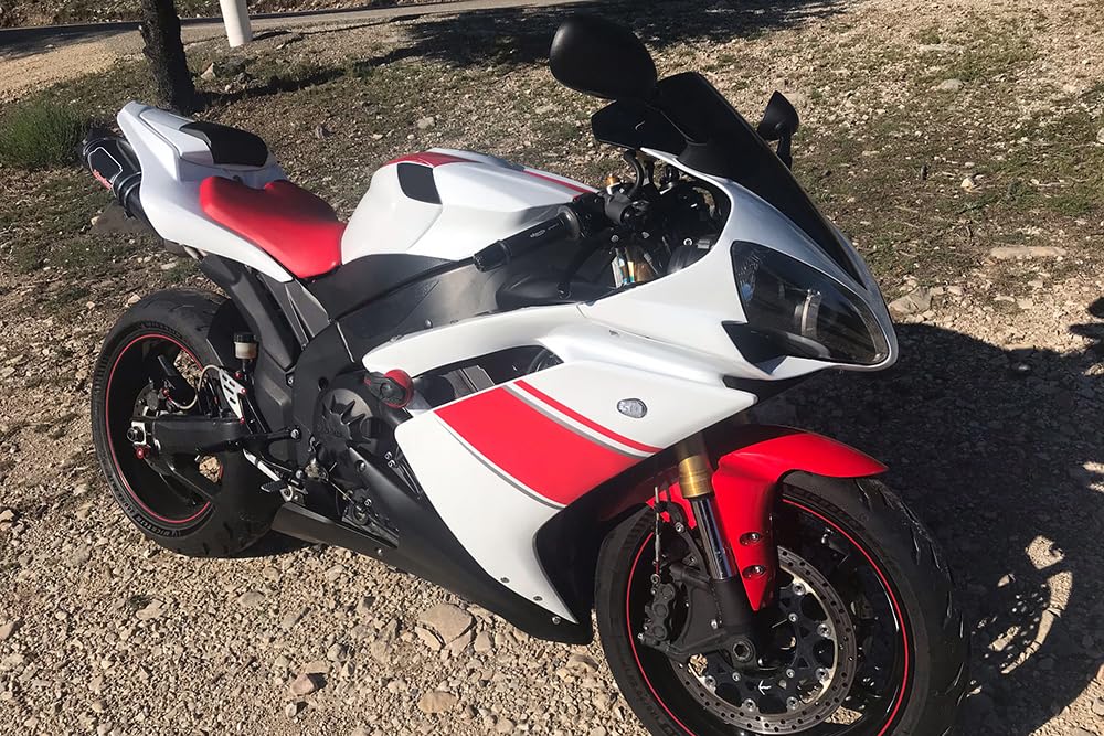 avdb-moto Tapa de Colin compatible con YAMAHA YZF R1 YZF-R1 RN19 2007-2008 Monoplaza de ABS Inyectado (Blanco)