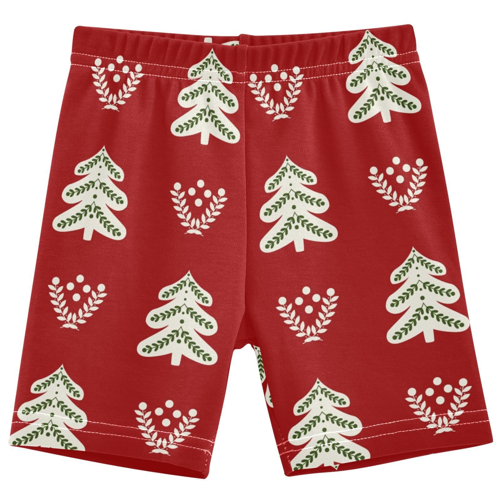 Dallonan Girls Dance Shorts, Toddler Biker Shorts Cartwheel Under Dress Red Christma Kids Biking Clothes 4-10Y