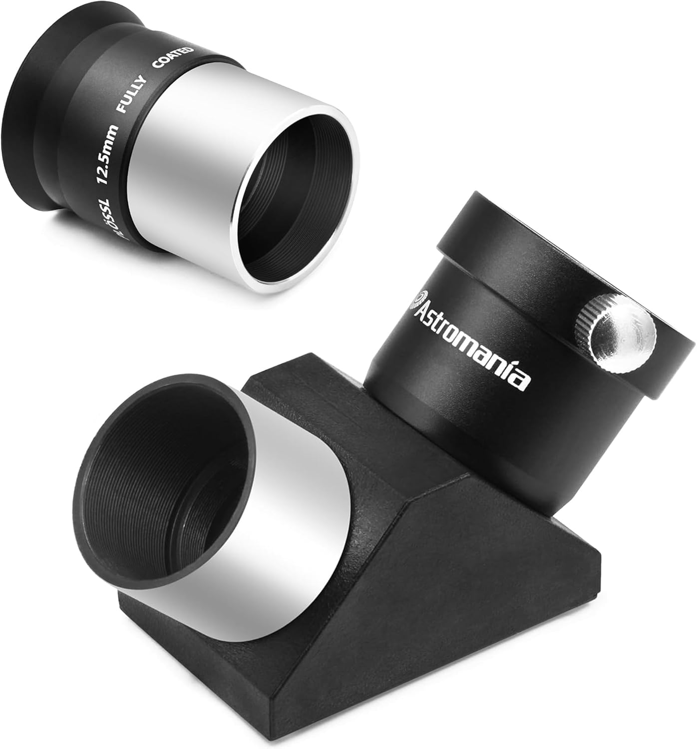 Astromania 12.5mm 1.25 Inch Plossl Telescope Eyepiece - Bundle with - 1.25" 90-Degree Erecting Prism