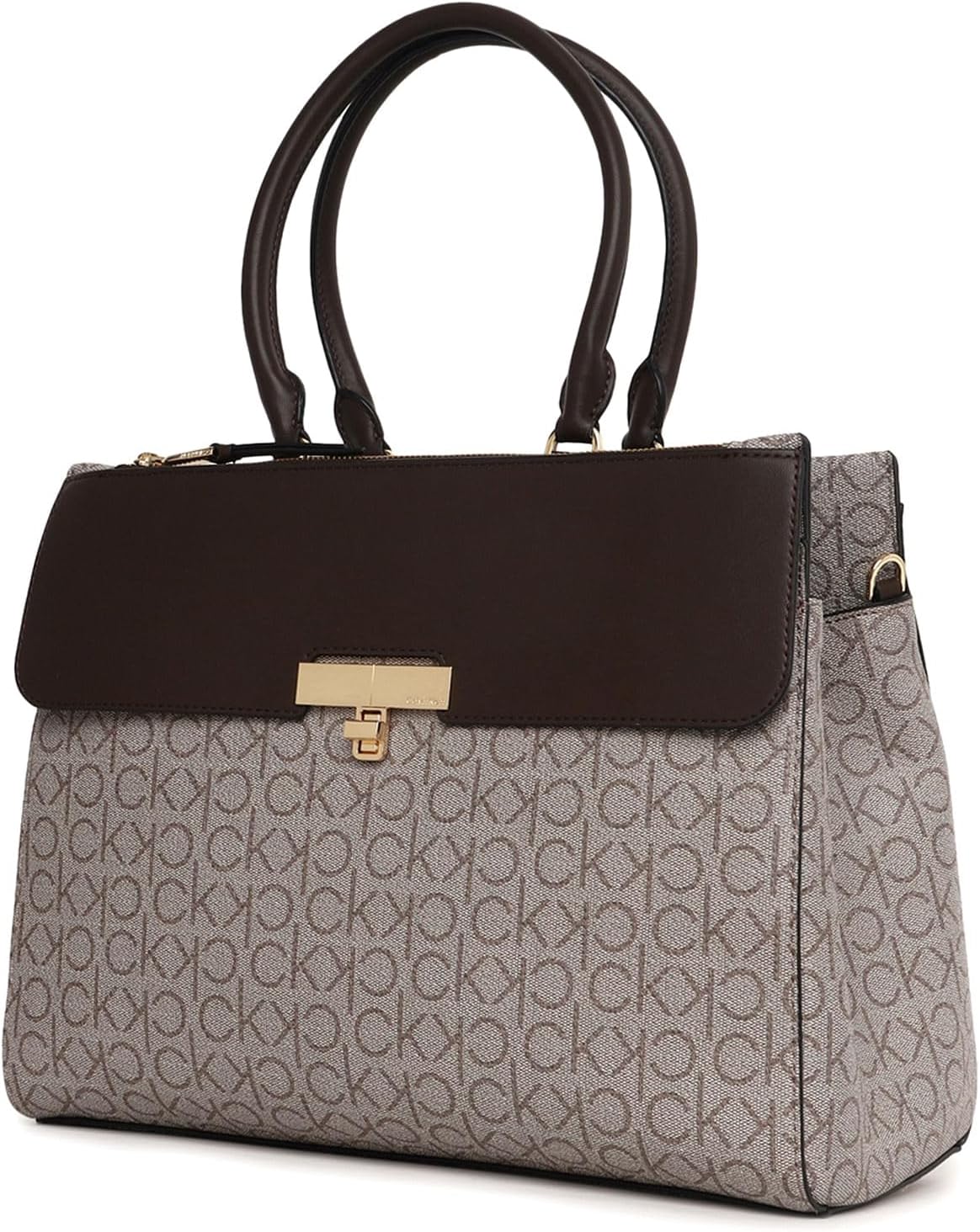 Calvin Klein womens Becky Tote Bag – 2 in 1, Vegan Leather, Monogram, 3 Pockets - Image 2