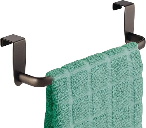 Miniatura 7 de mDesign Organizador de almacenamiento de alambre de metal de acero sobre el gabinete, colgar en el gabinete o puerta, soporte para toallero para