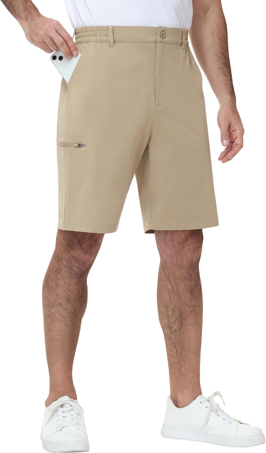 Satankud Men's Golf Shorts 9" Lightweight Stretch Quick Dry Flat Front Casual Shorts for Work Hiking Trips