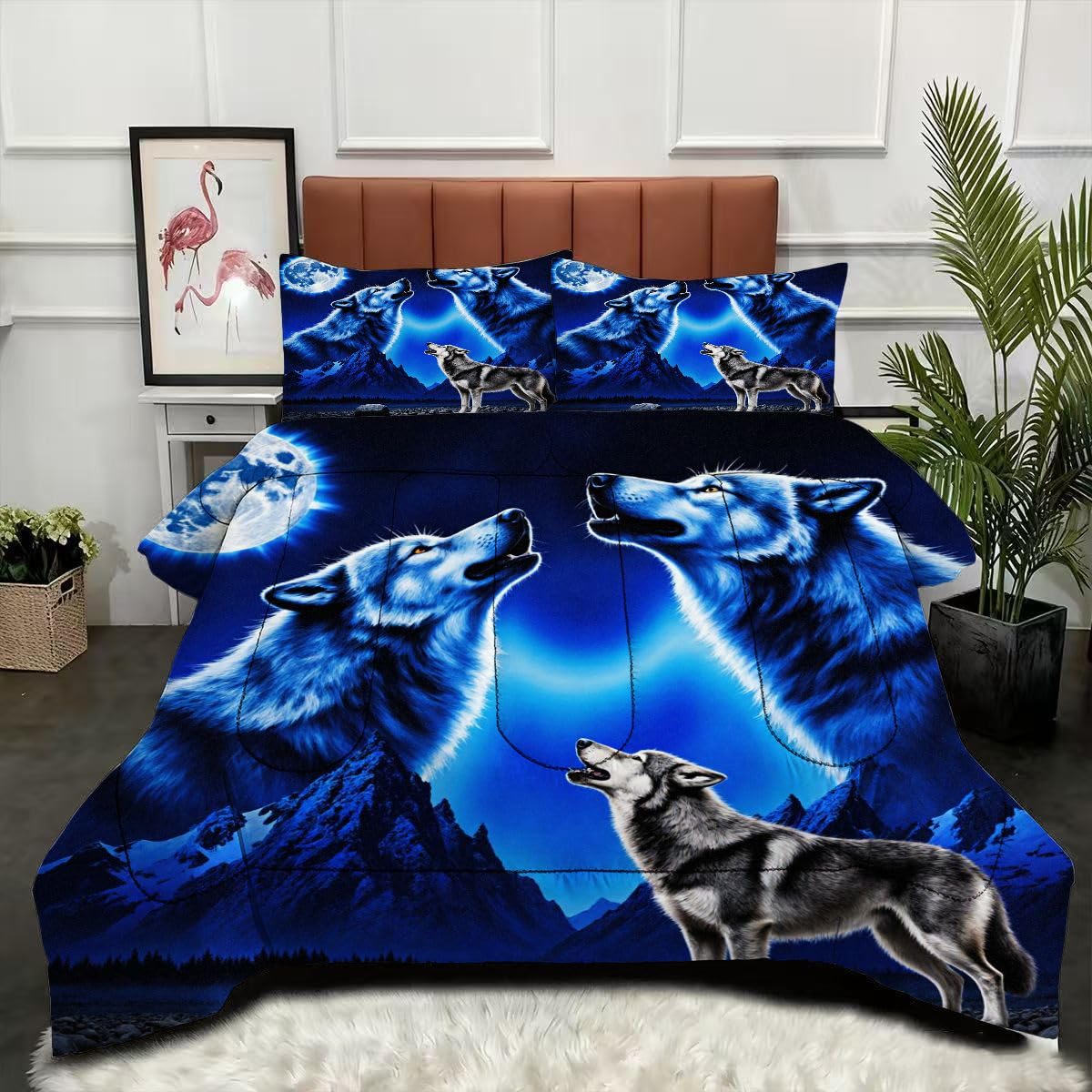 Couette 240 x 260 cm loup bleu pour transformer votre chambre adulte