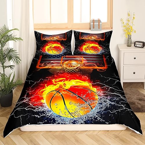 Miniatura 9 de Feelyou Juego de funda de edredón de fútbol con graffti, juego de ropa de cama de juego de balón de fútbol para niños, funda de edredón colorida de