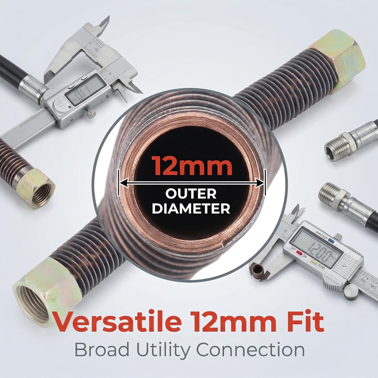 Air Compressor Exhaust Tube, V-twin head tube Air Compressor Copper Tubing Air Compressor Copper Pipe 3/4 Air Compressor Line Kit, Discharge Hose Connector 12mm Accessory
