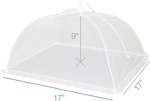 Miniatura 6 de Simply Genius Pop-Up Mesh Food Covers - 17 x 17 in, White, 6 Pack, Large & Tall - Reusable & Collapsible Food Tents for Outdoor Serving